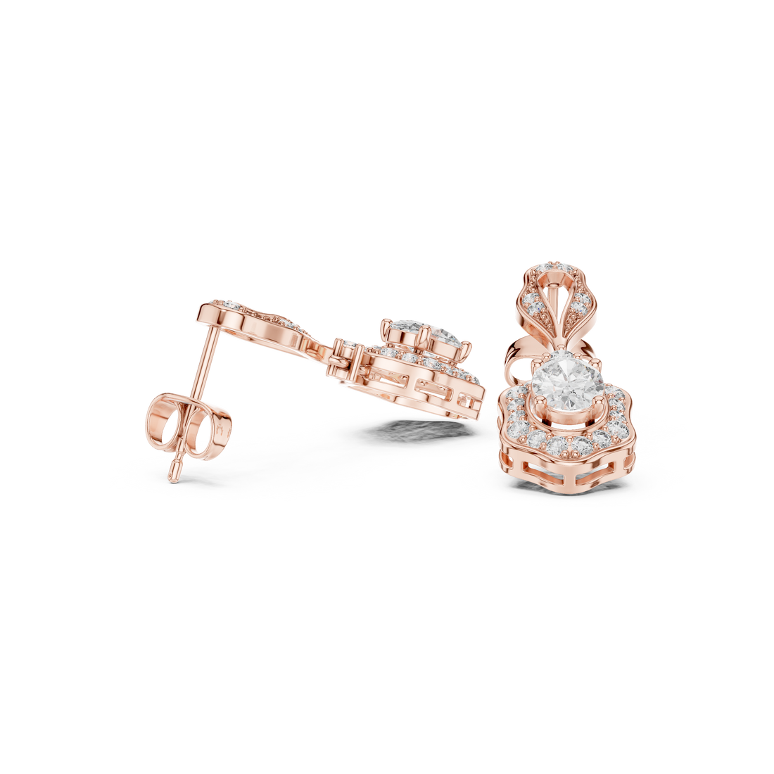 Chic Chevron lab grown diamond earring