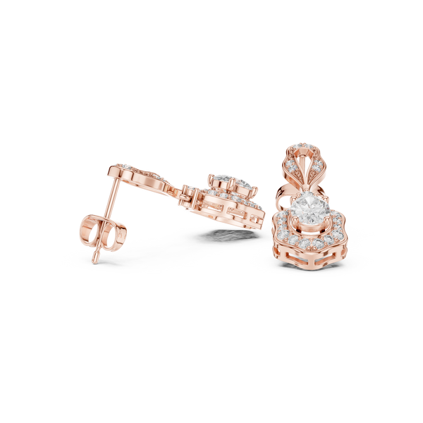 Chic Chevron lab grown diamond earring