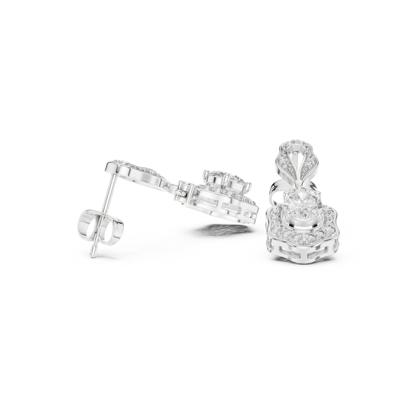 Chic Chevron lab grown diamond earring