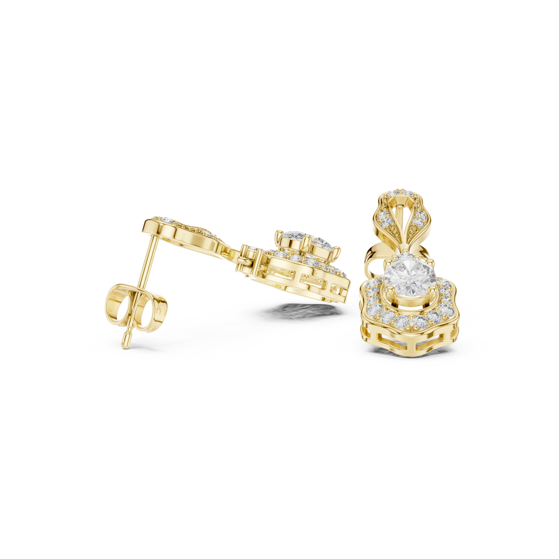 Chic Chevron lab grown diamond earring