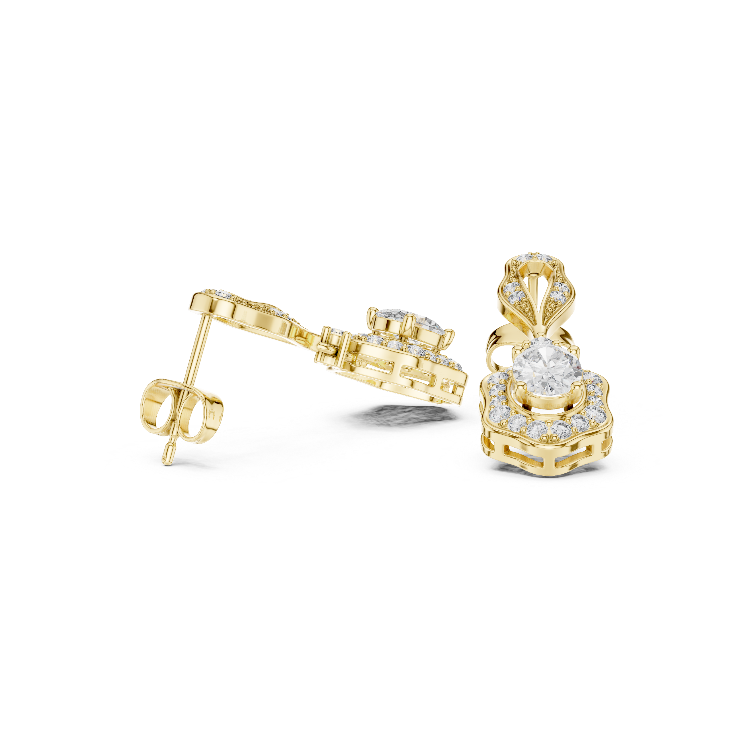 Chic Chevron lab grown diamond earring