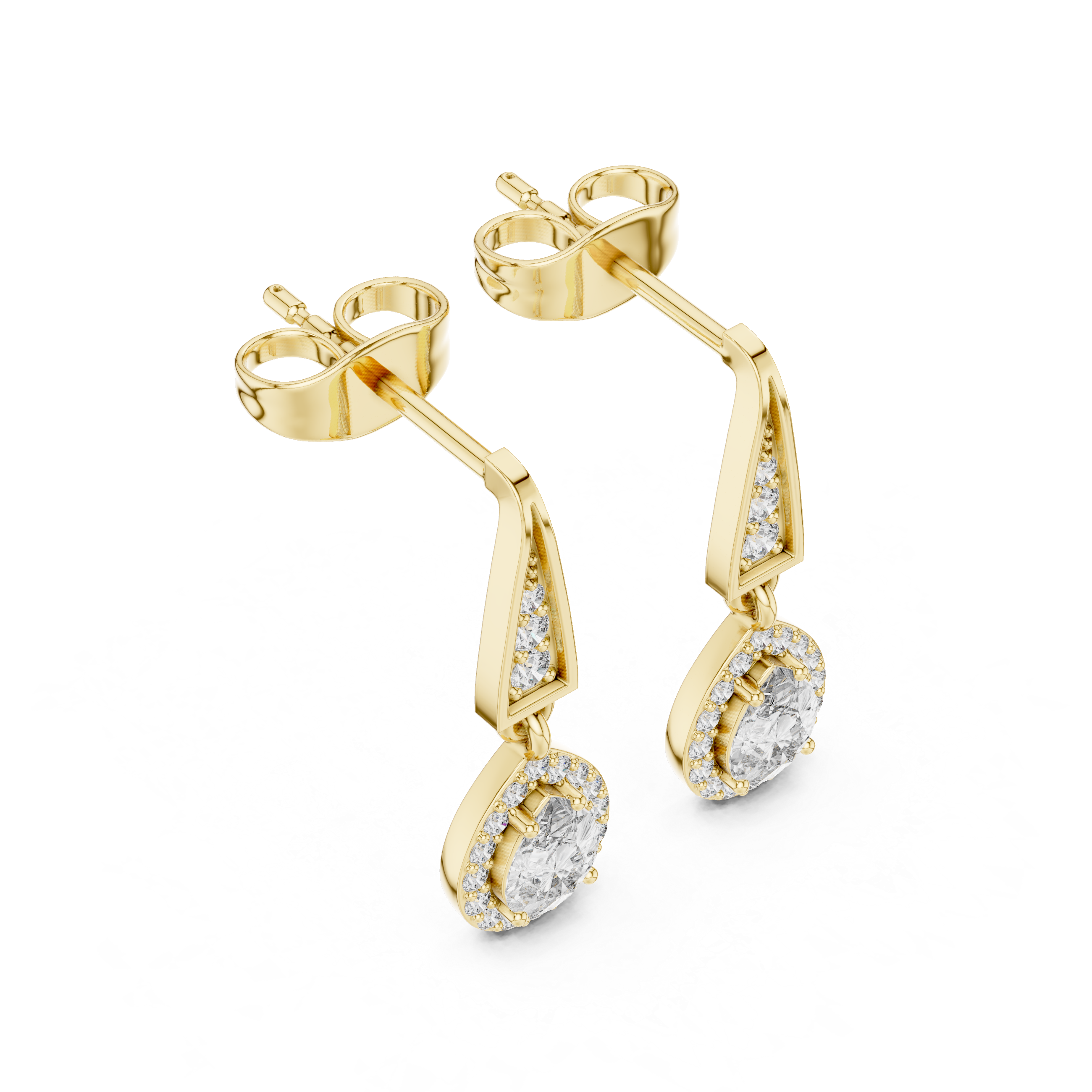 Radiant Star lab grown diamond earring