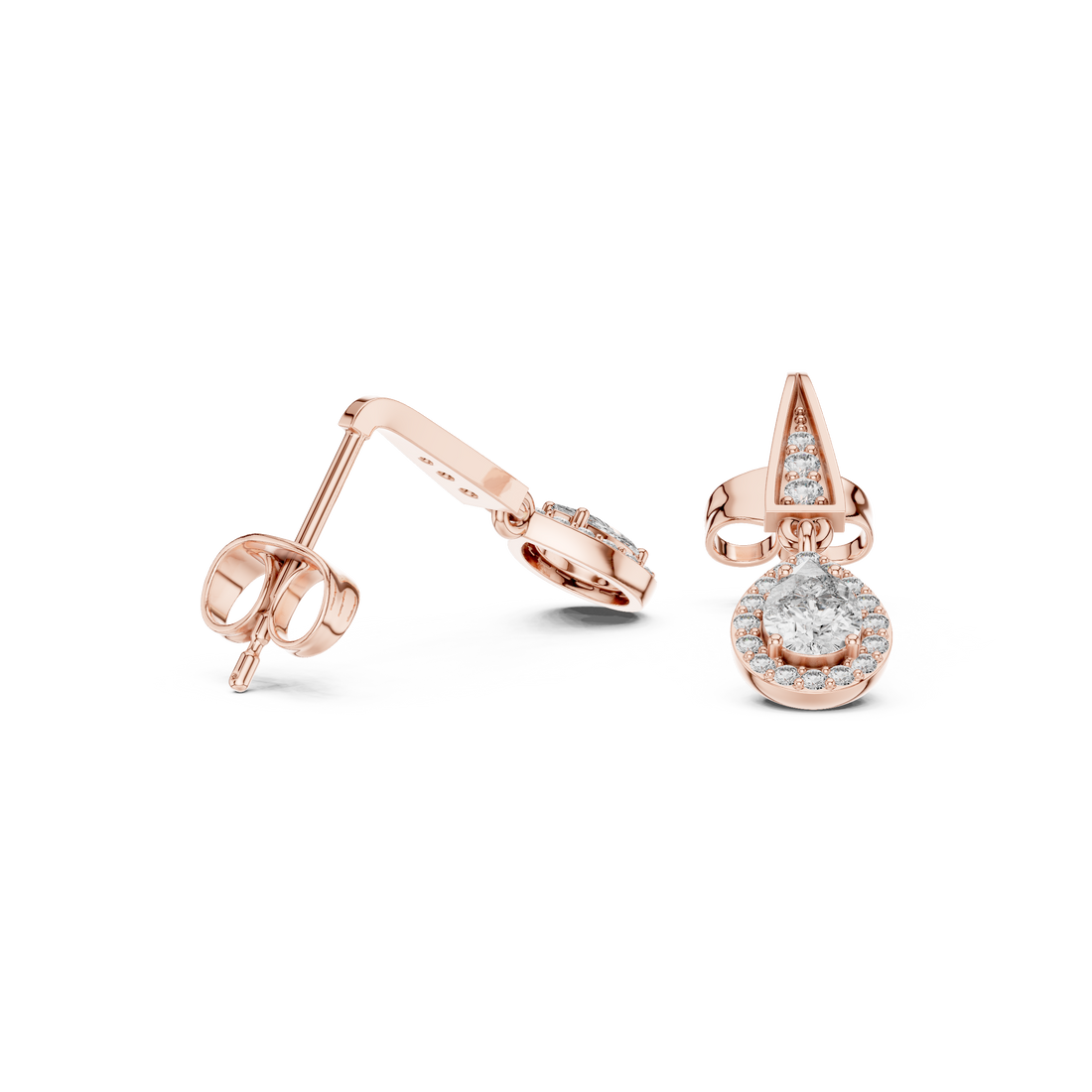 Radiant Star lab grown diamond earring