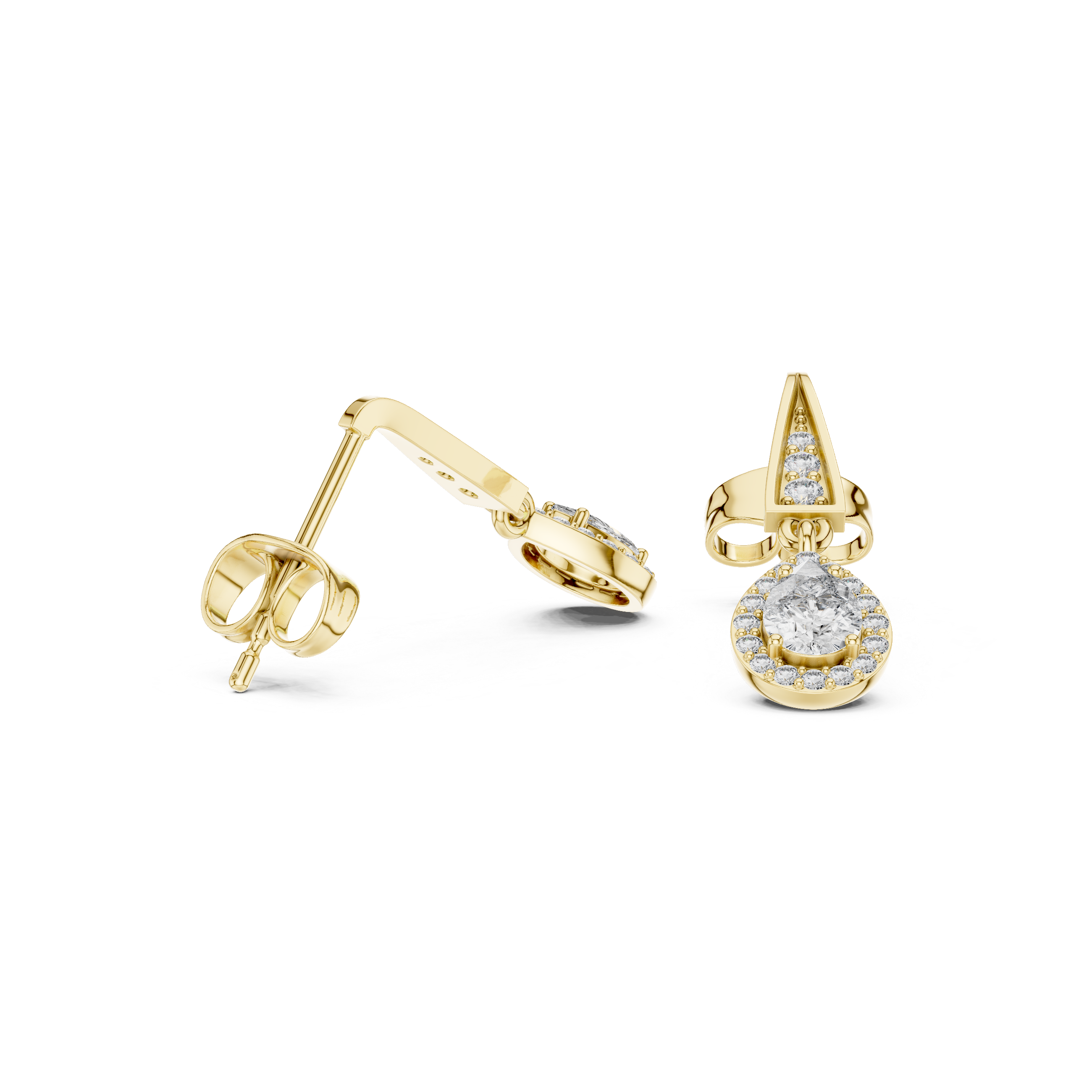 Radiant Star lab grown diamond earring