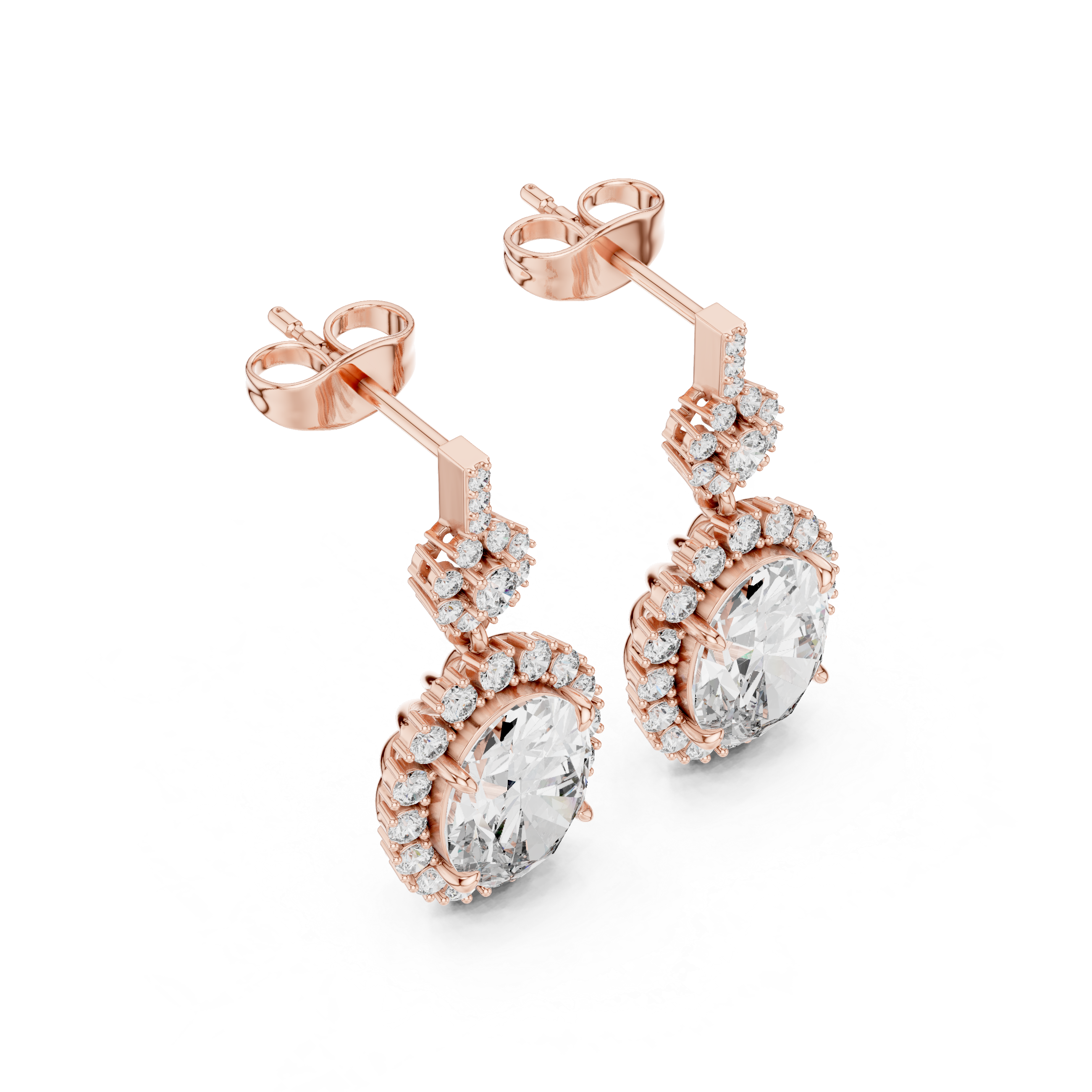 Elegant Halo lab grown diamond earring