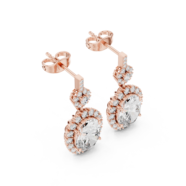 Elegant Halo lab grown diamond earring