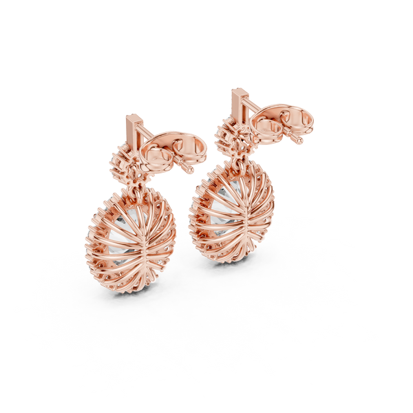 Elegant Halo lab grown diamond earring