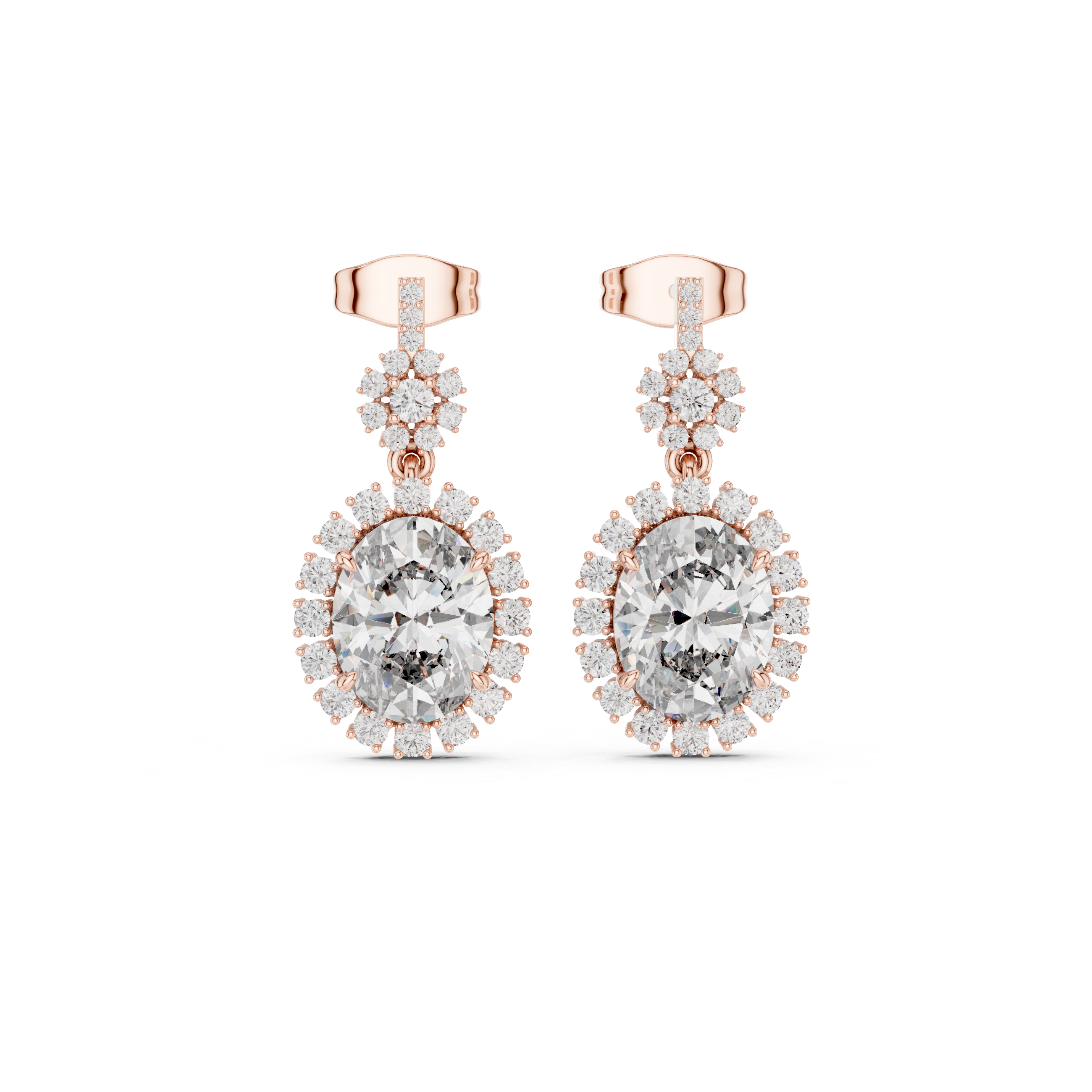 Elegant Halo lab grown diamond earring