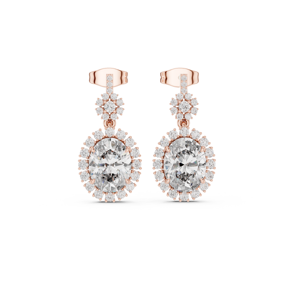 Elegant Halo lab grown diamond earring