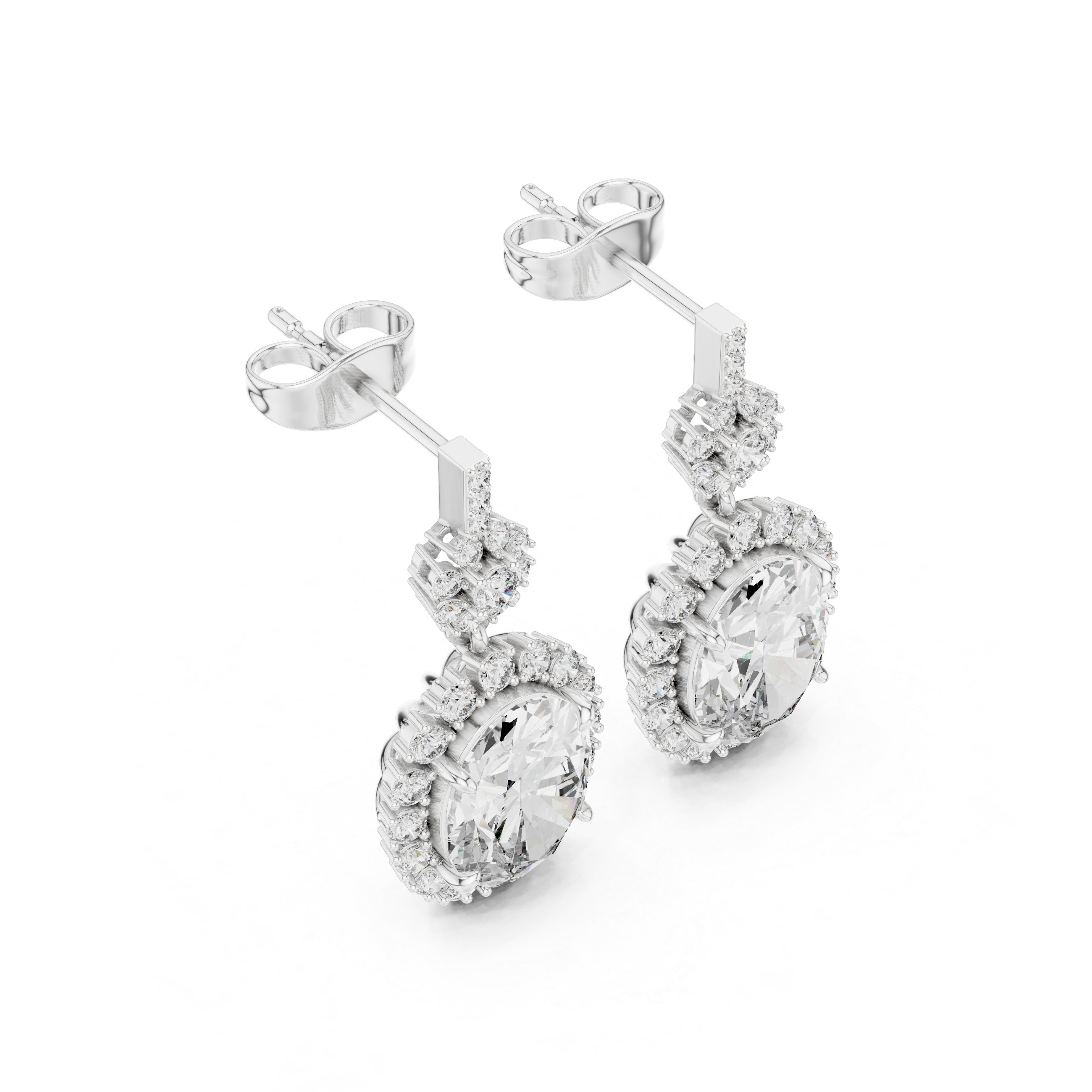 Elegant Halo lab grown diamond earring