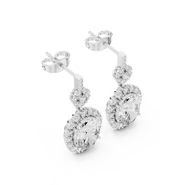 Elegant Halo lab grown diamond earring