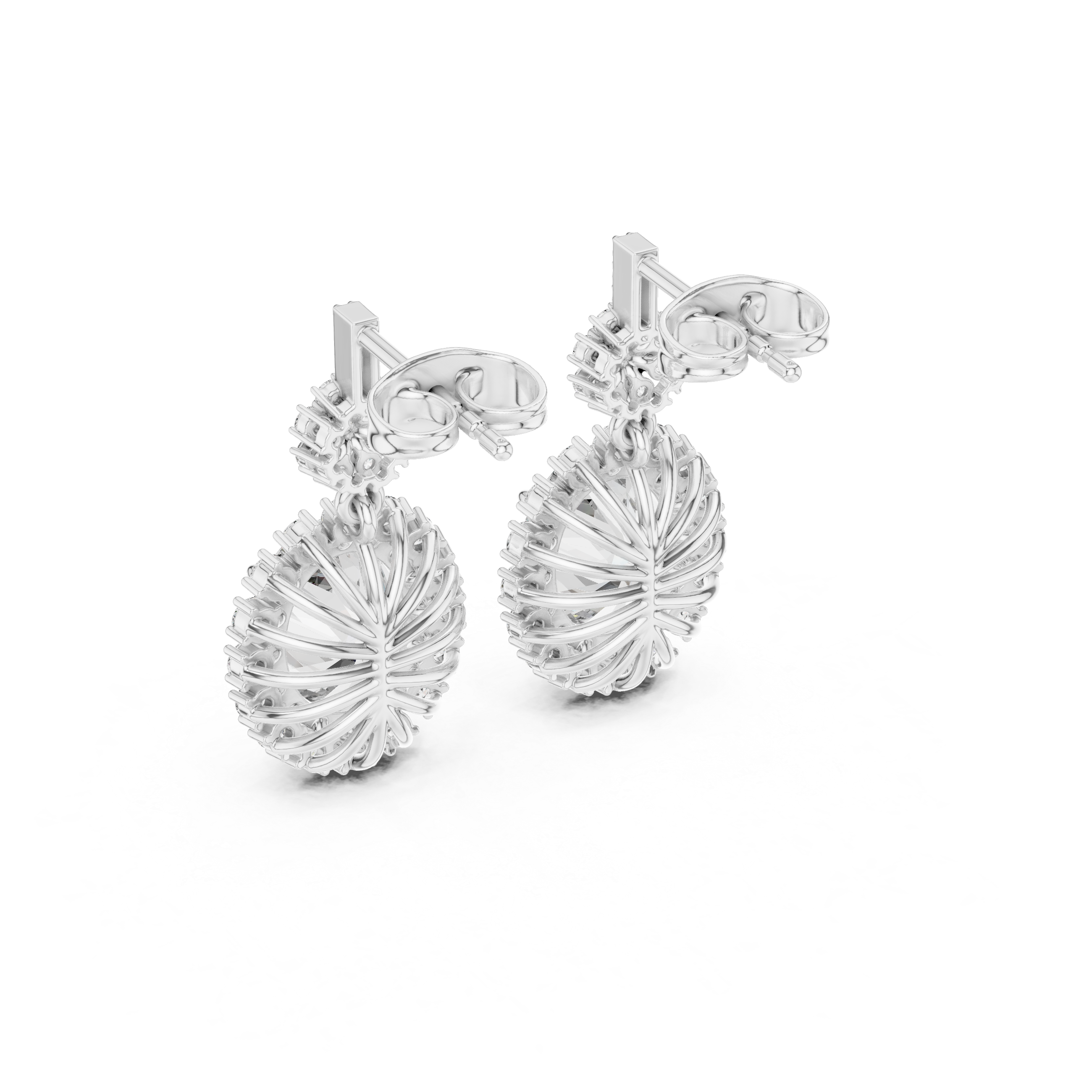 Elegant Halo lab grown diamond earring