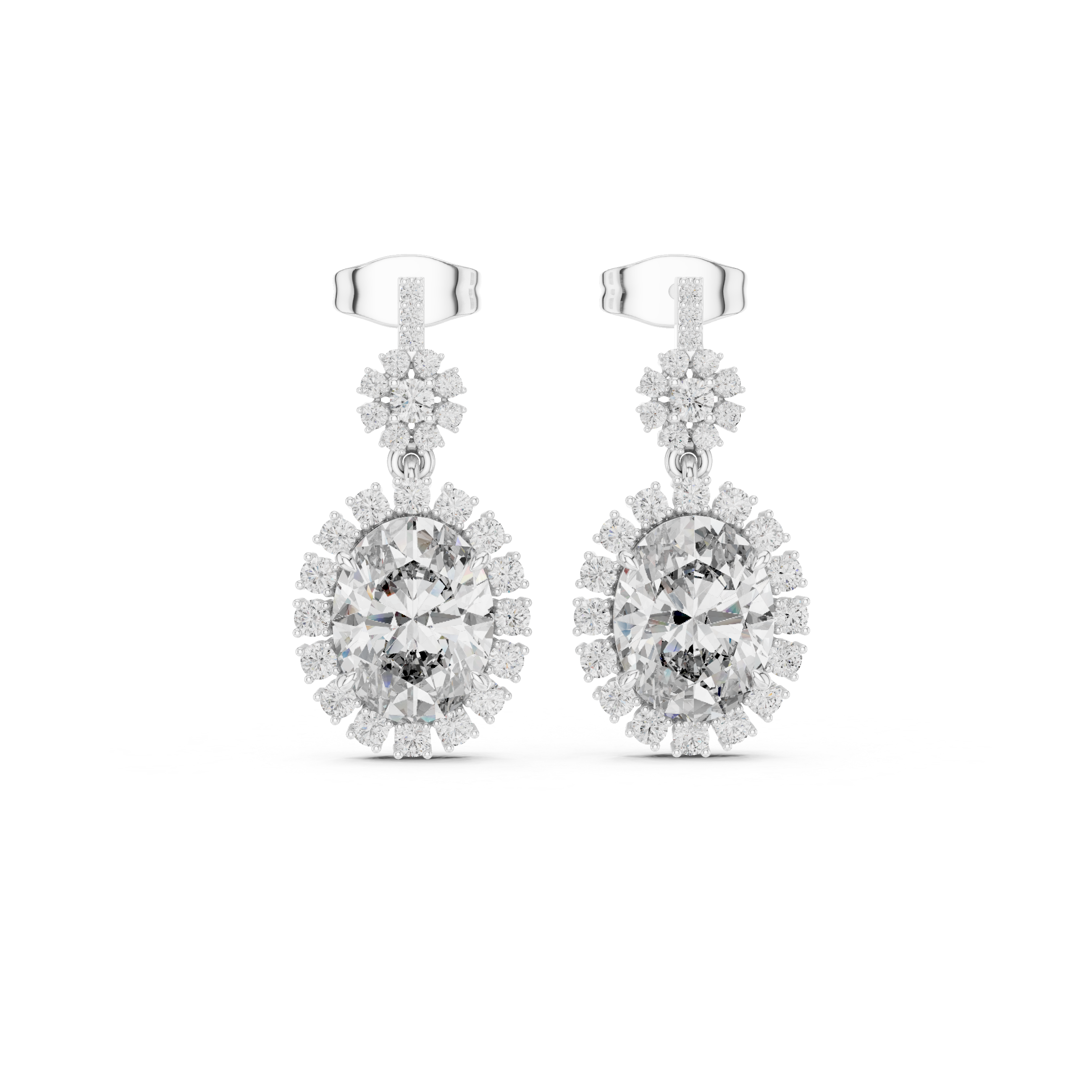 Elegant Halo lab grown diamond earring