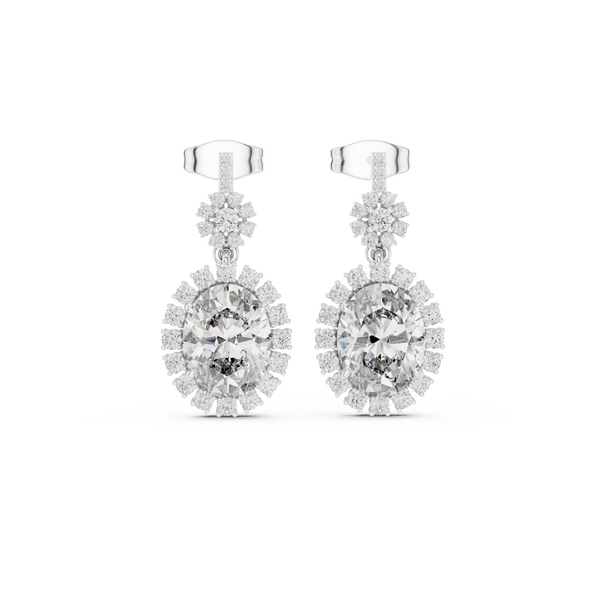 Elegant Halo lab grown diamond earring