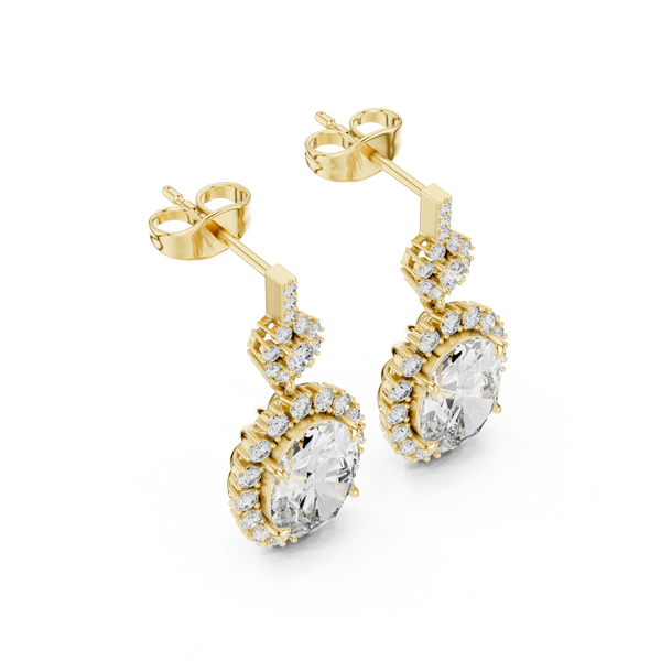 Elegant Halo lab grown diamond earring