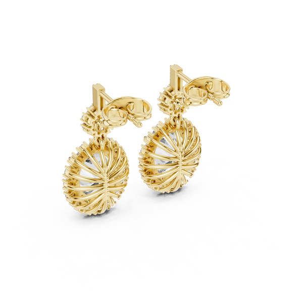 Elegant Halo lab grown diamond earring