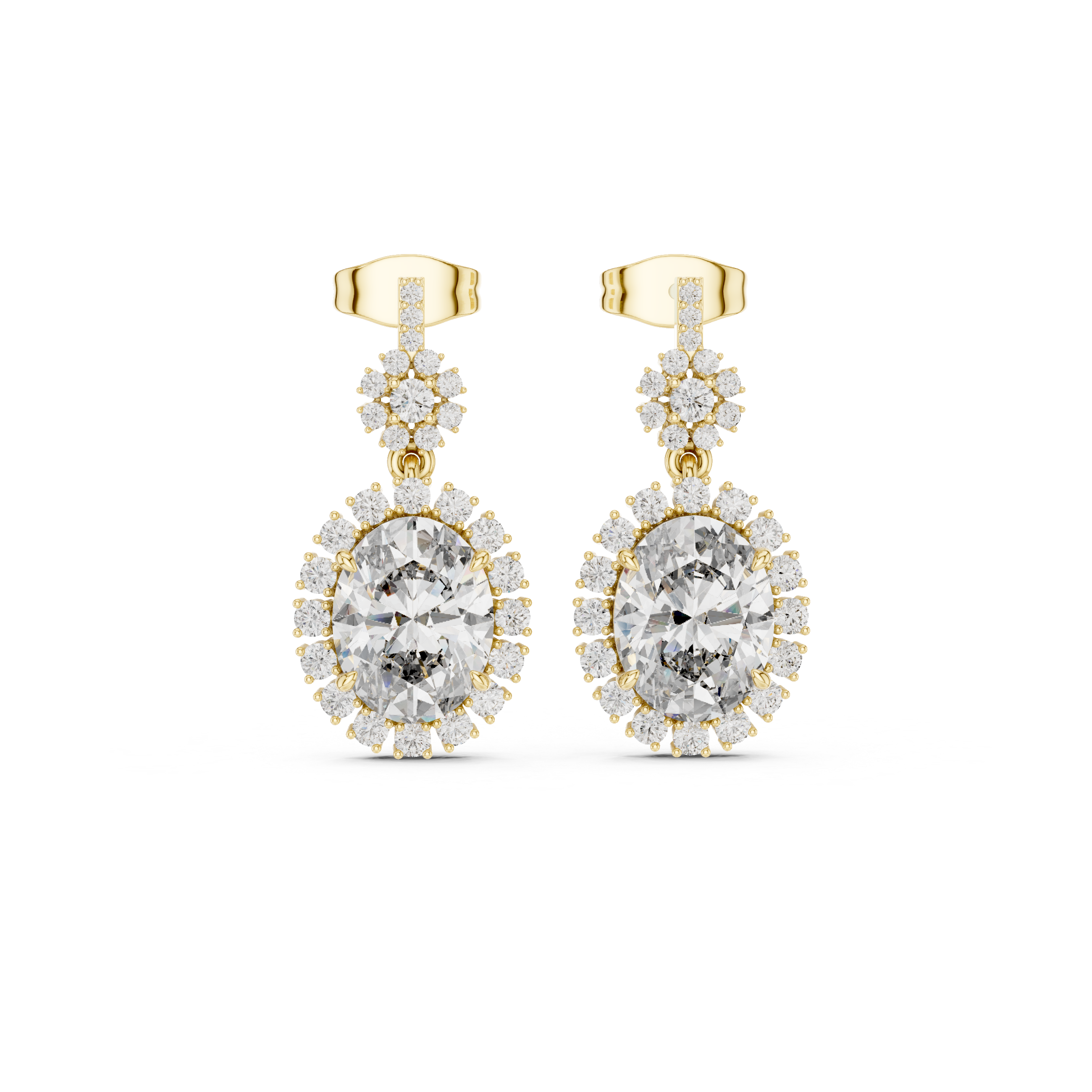Elegant Halo lab grown diamond earring