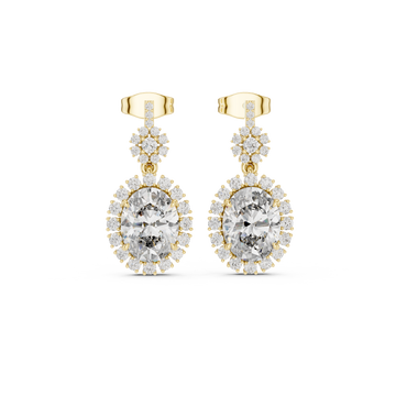 Elegant Halo lab grown diamond earring