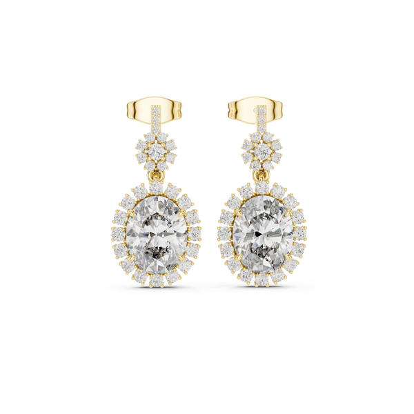 Elegant Halo lab grown diamond earring