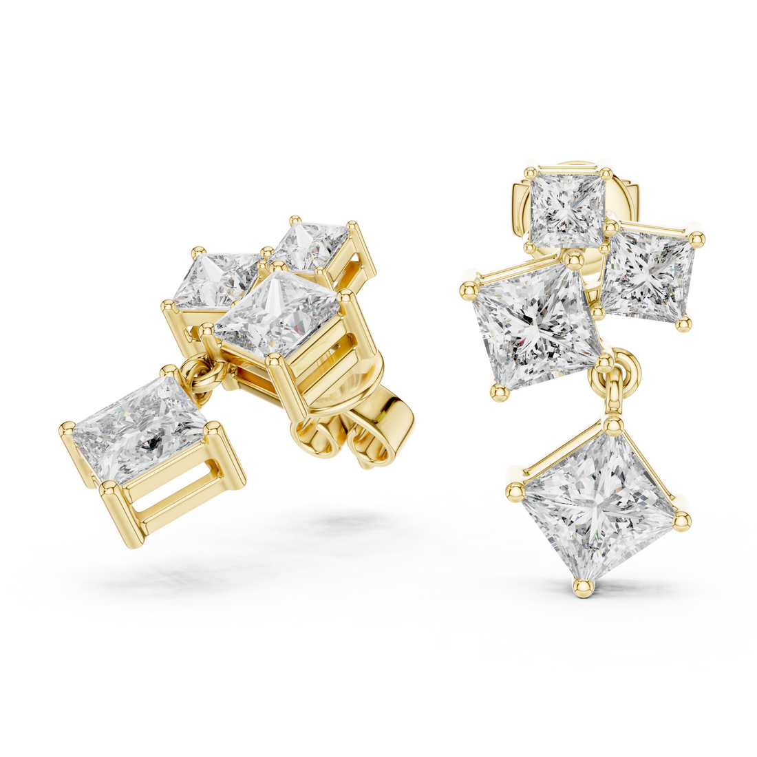 Flush Bezel Set Lab Grown Diamond Earrings