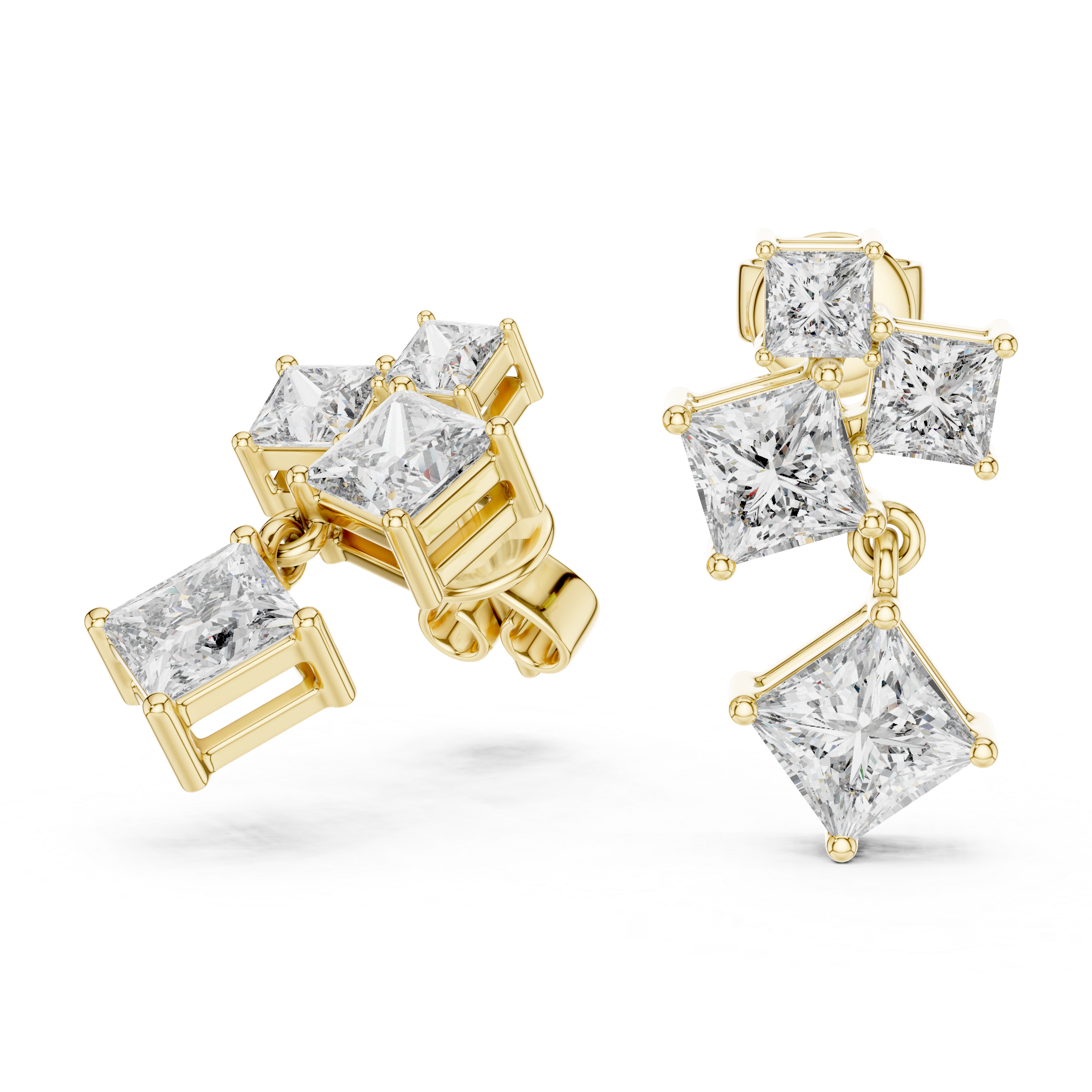 Flush Bezel Set Lab Grown Diamond Earrings