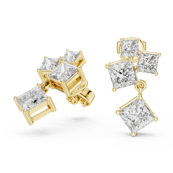 Flush Bezel Set Lab Grown Diamond Earrings