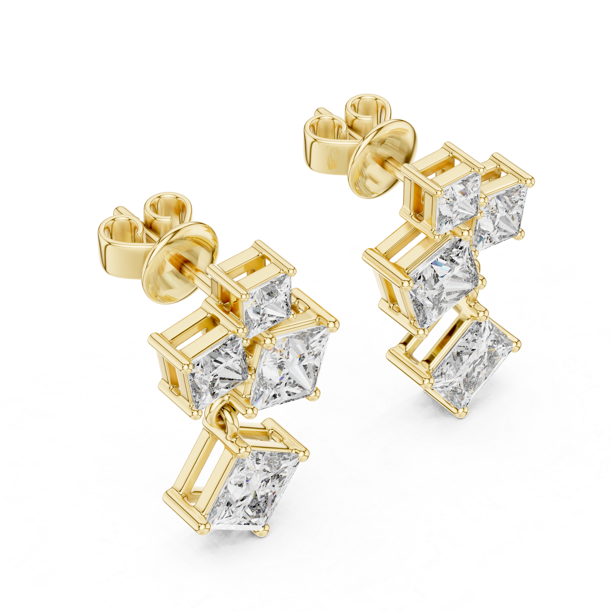 Flush Bezel Set Lab Grown Diamond Earrings