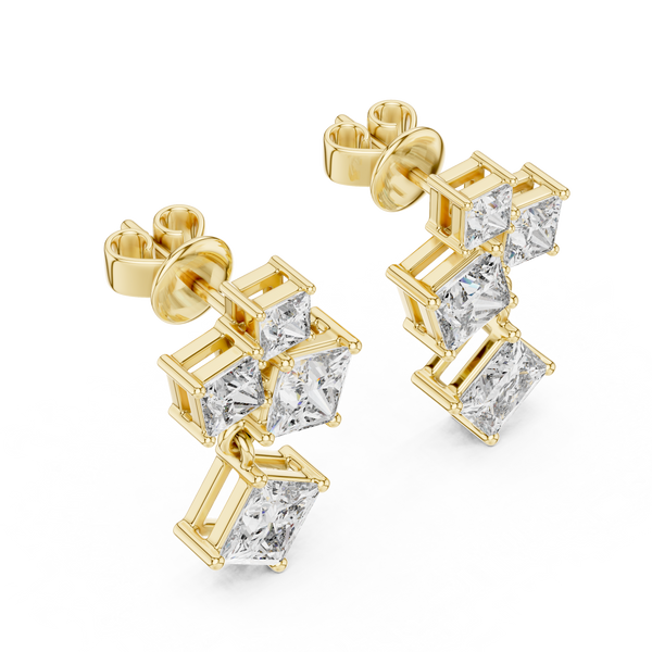 Flush Bezel Set Lab Grown Diamond Earrings