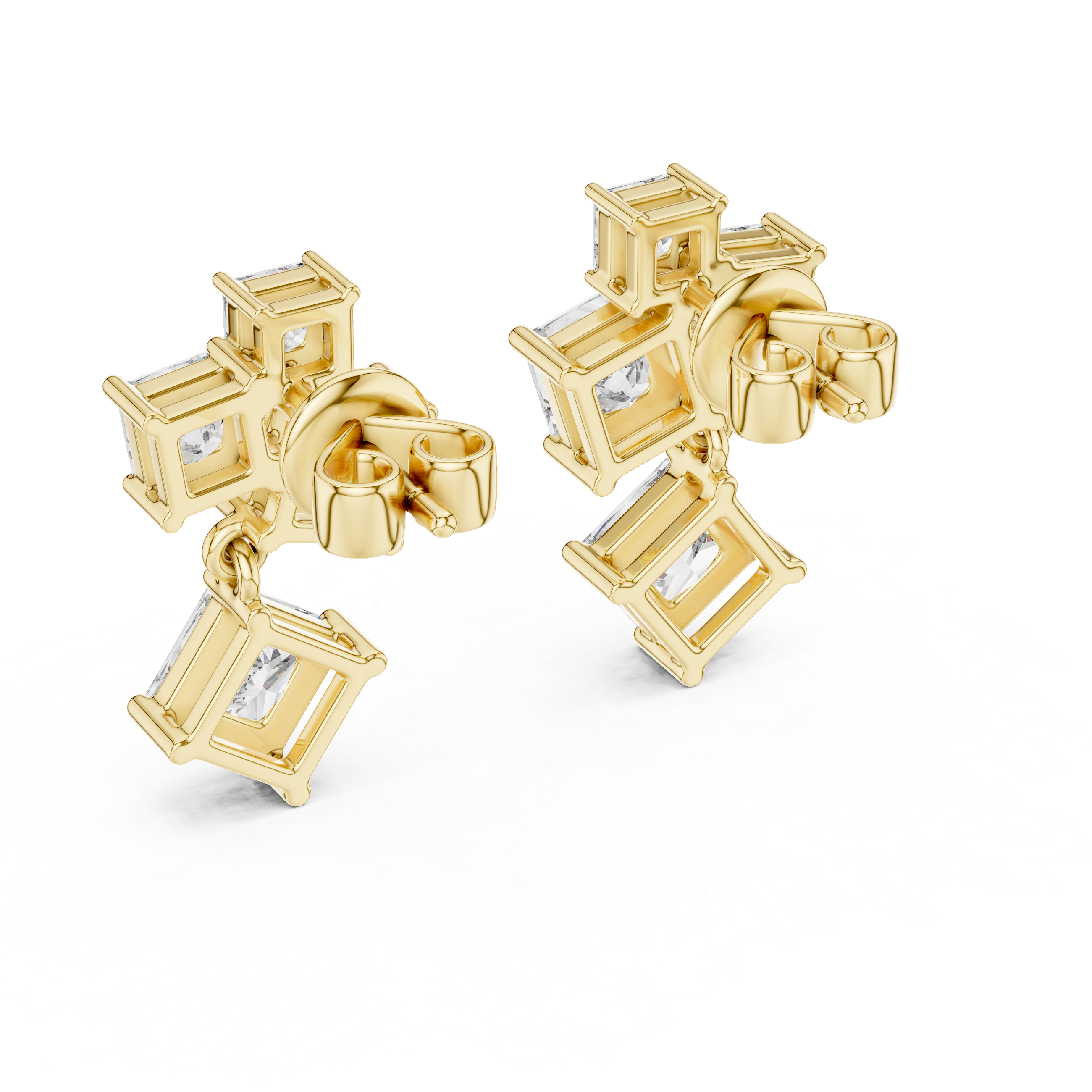 Flush Bezel Set Lab Grown Diamond Earrings