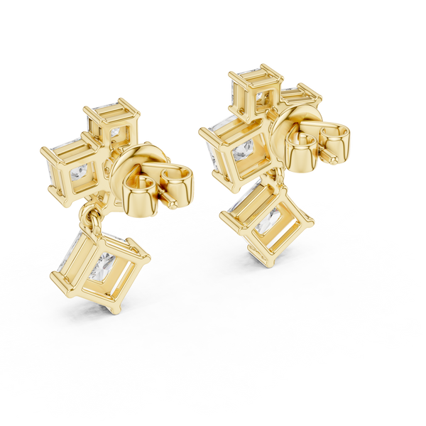 Flush Bezel Set Lab Grown Diamond Earrings