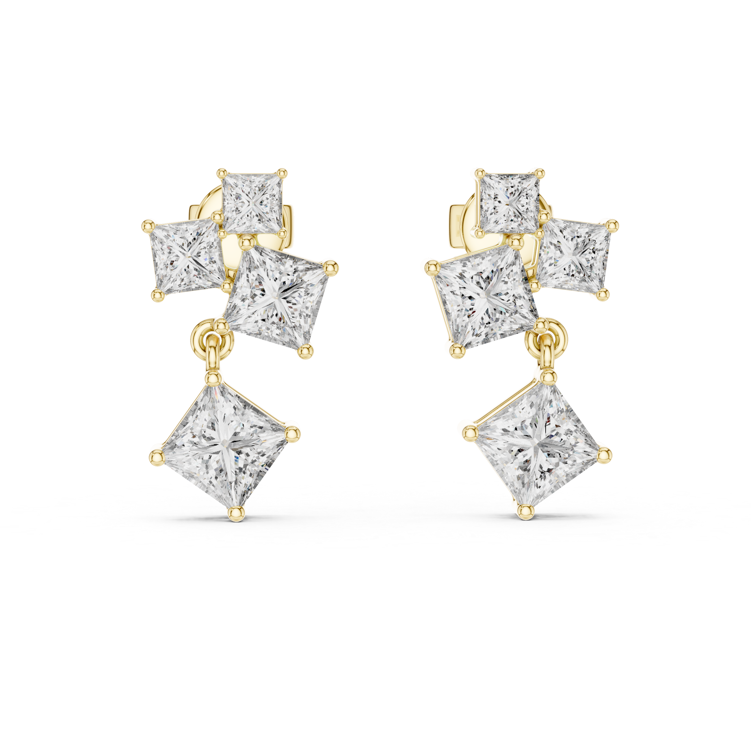 Flush Bezel Set Lab Grown Diamond Earrings