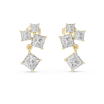 Flush Bezel Set Lab Grown Diamond Earrings