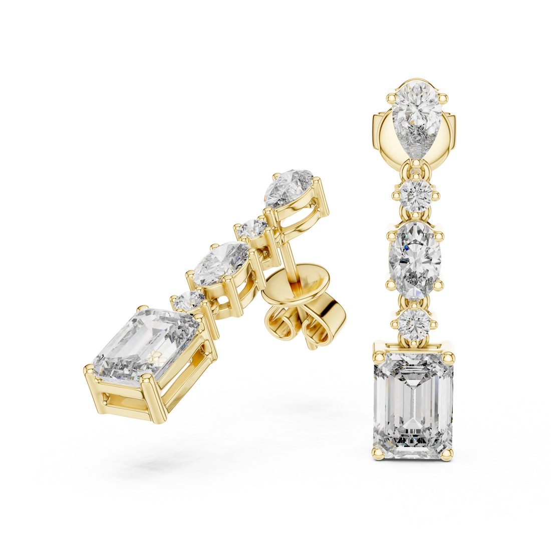Slender Marquise Cut Lab Grown Diamond Earrings