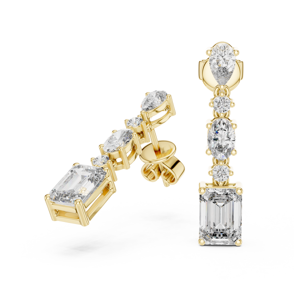 Slender Marquise Cut Lab Grown Diamond Earrings