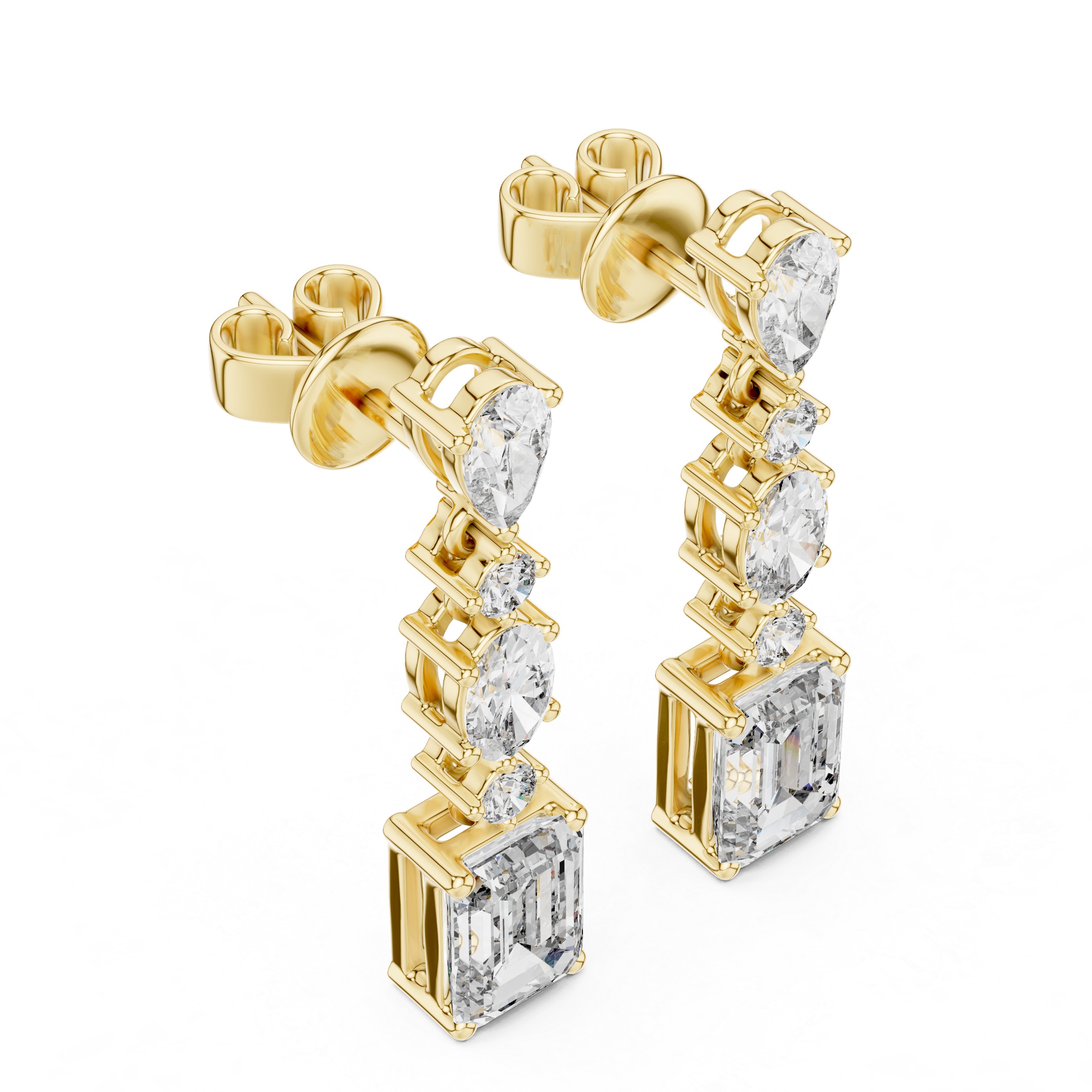 Slender Marquise Cut Lab Grown Diamond Earrings