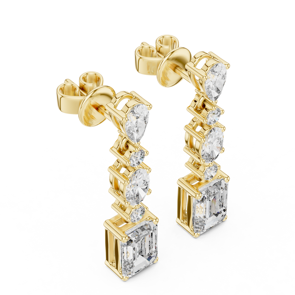 Slender Marquise Cut Lab Grown Diamond Earrings
