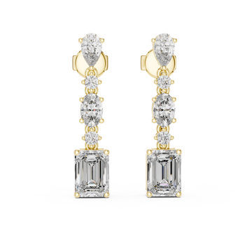 Slender Marquise Cut Lab Grown Diamond Earrings