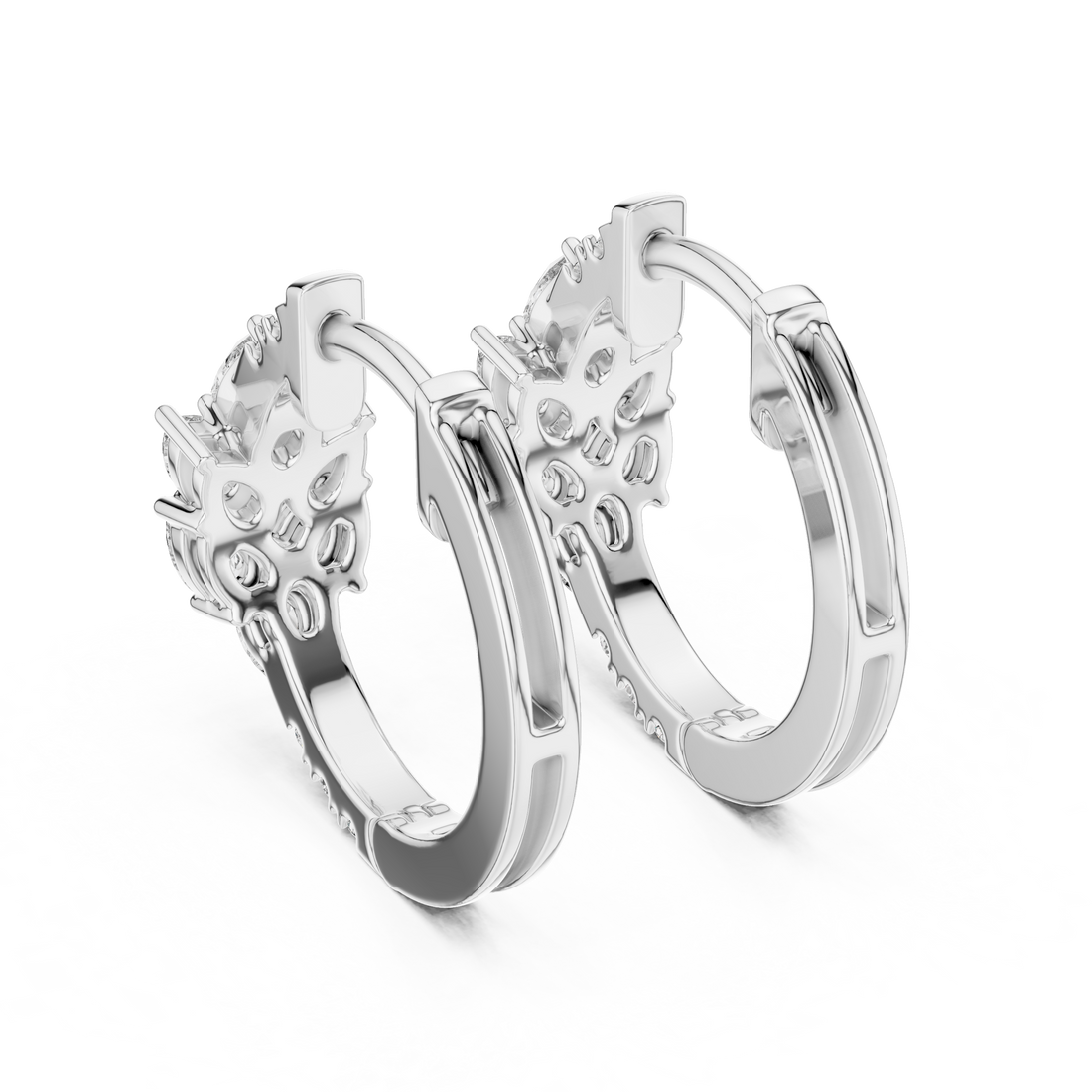 Glimmering Pave Halo Lab Grown Diamond Earrings