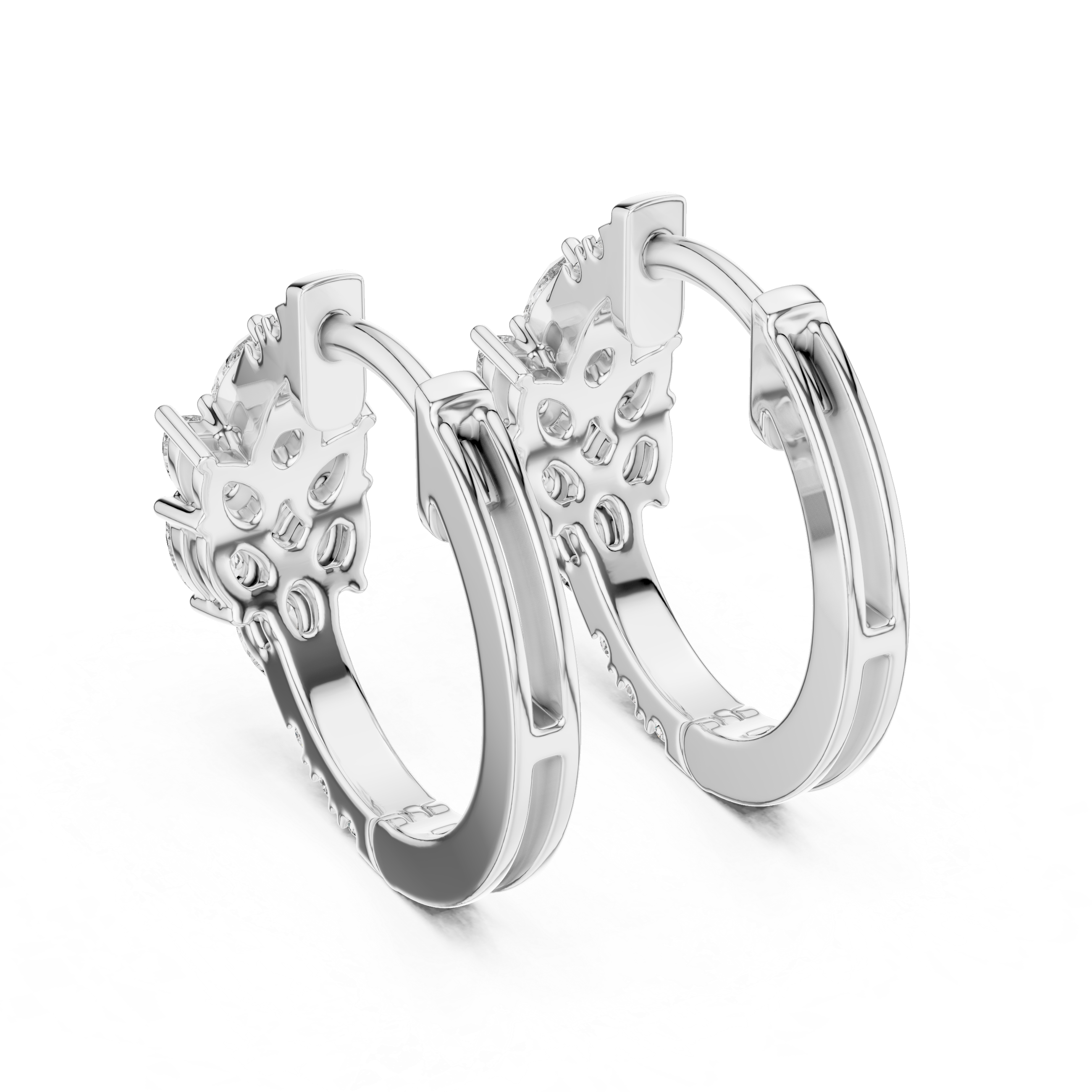 Glimmering Pave Halo Lab Grown Diamond Earrings