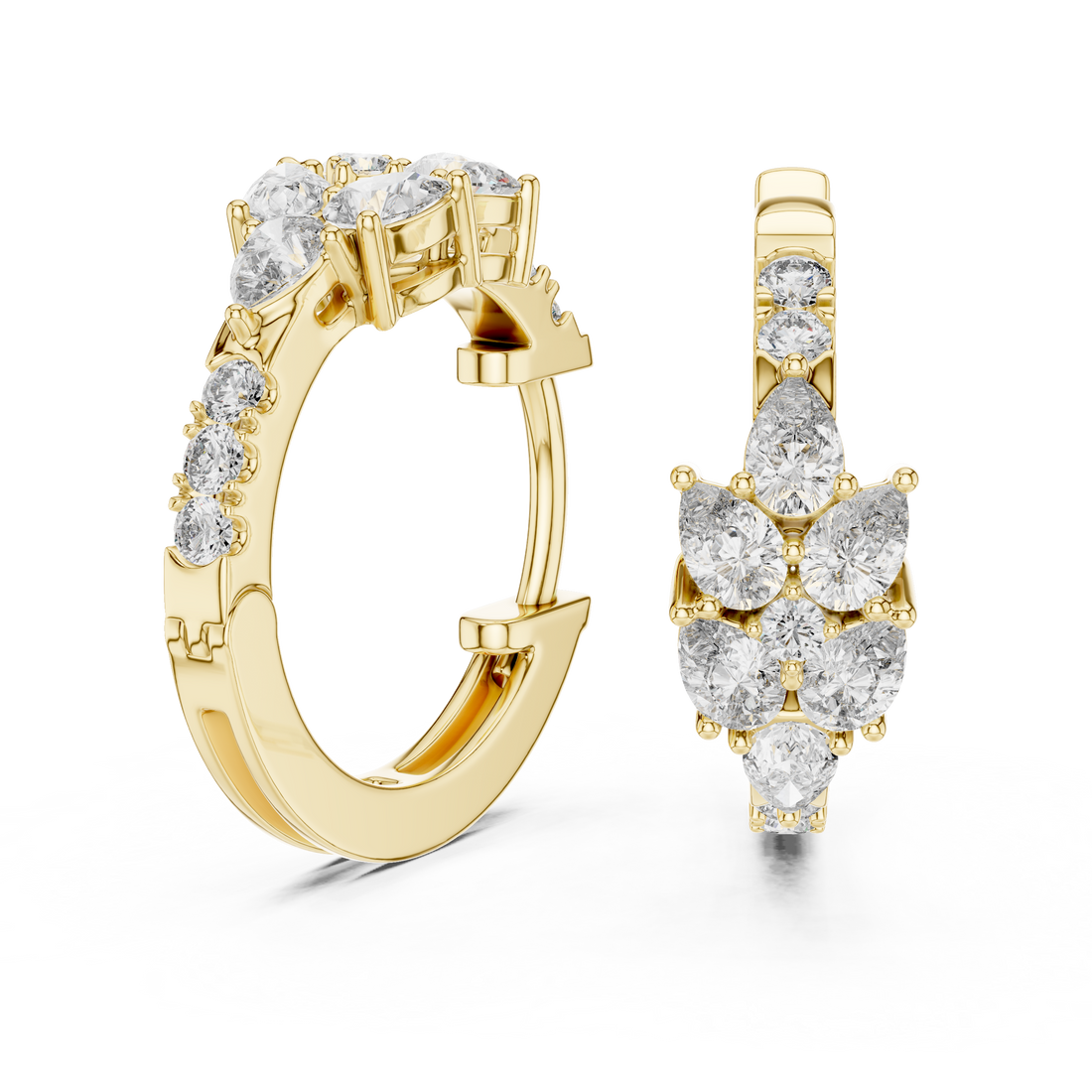 Glimmering Pave Halo Lab Grown Diamond Earrings