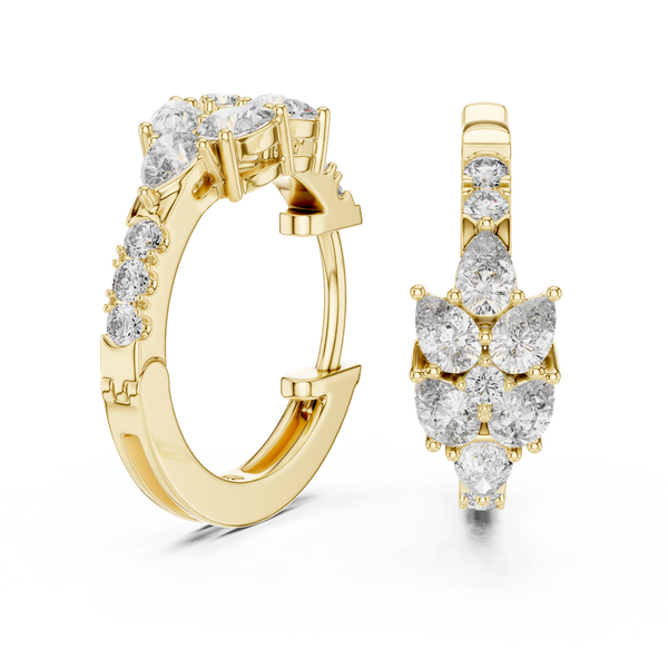 Glimmering Pave Halo Lab Grown Diamond Earrings