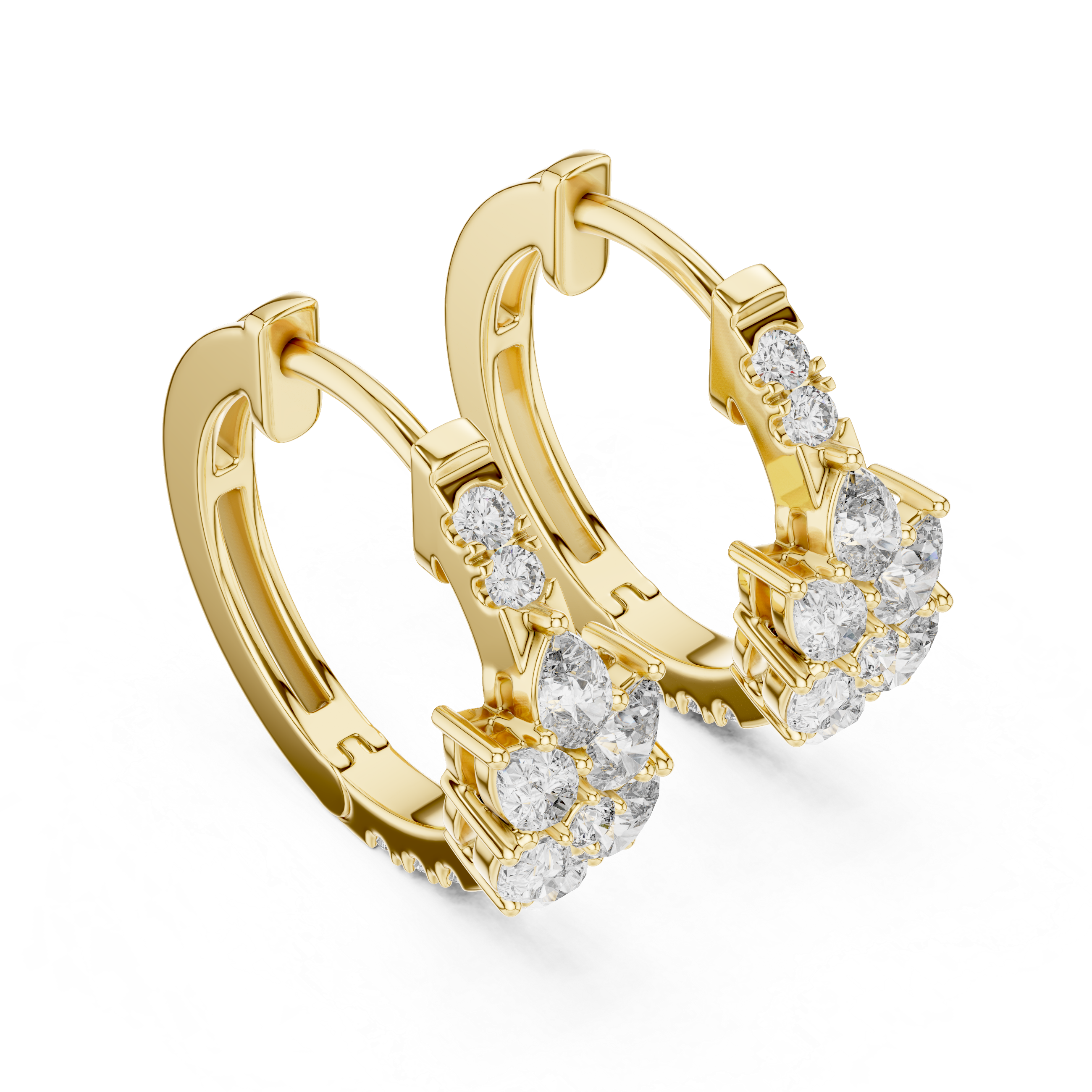 Glimmering Pave Halo Lab Grown Diamond Earrings