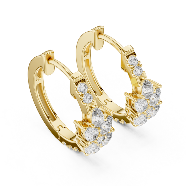 Glimmering Pave Halo Lab Grown Diamond Earrings