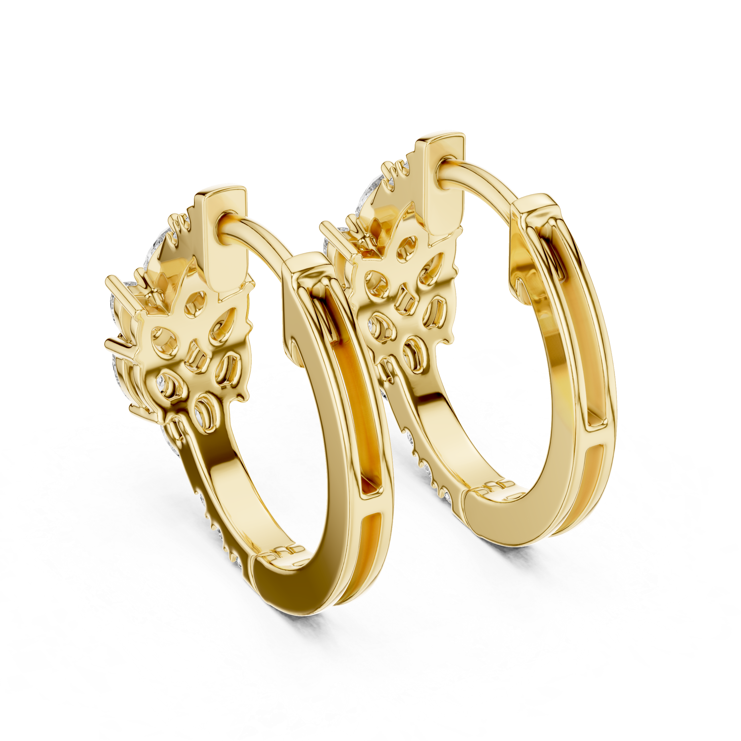 Glimmering Pave Halo Lab Grown Diamond Earrings