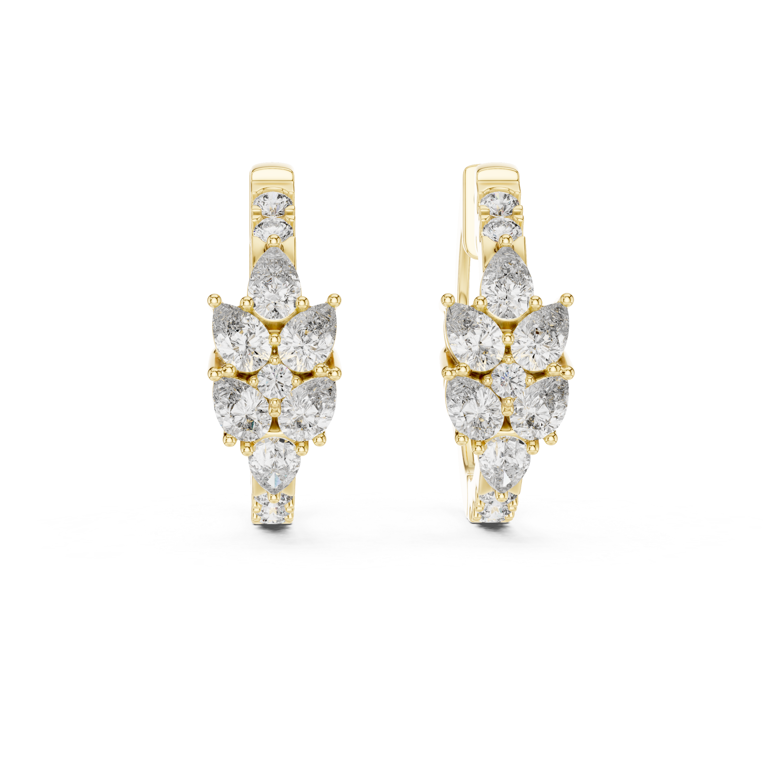 Glimmering Pave Halo Lab Grown Diamond Earrings