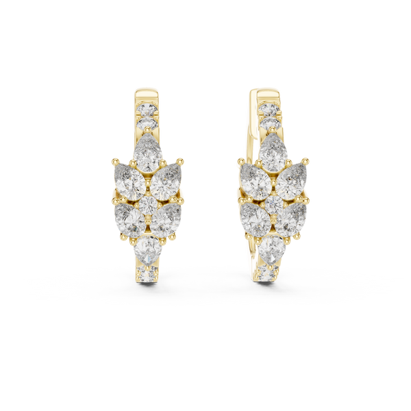 Glimmering Pave Halo Lab Grown Diamond Earrings