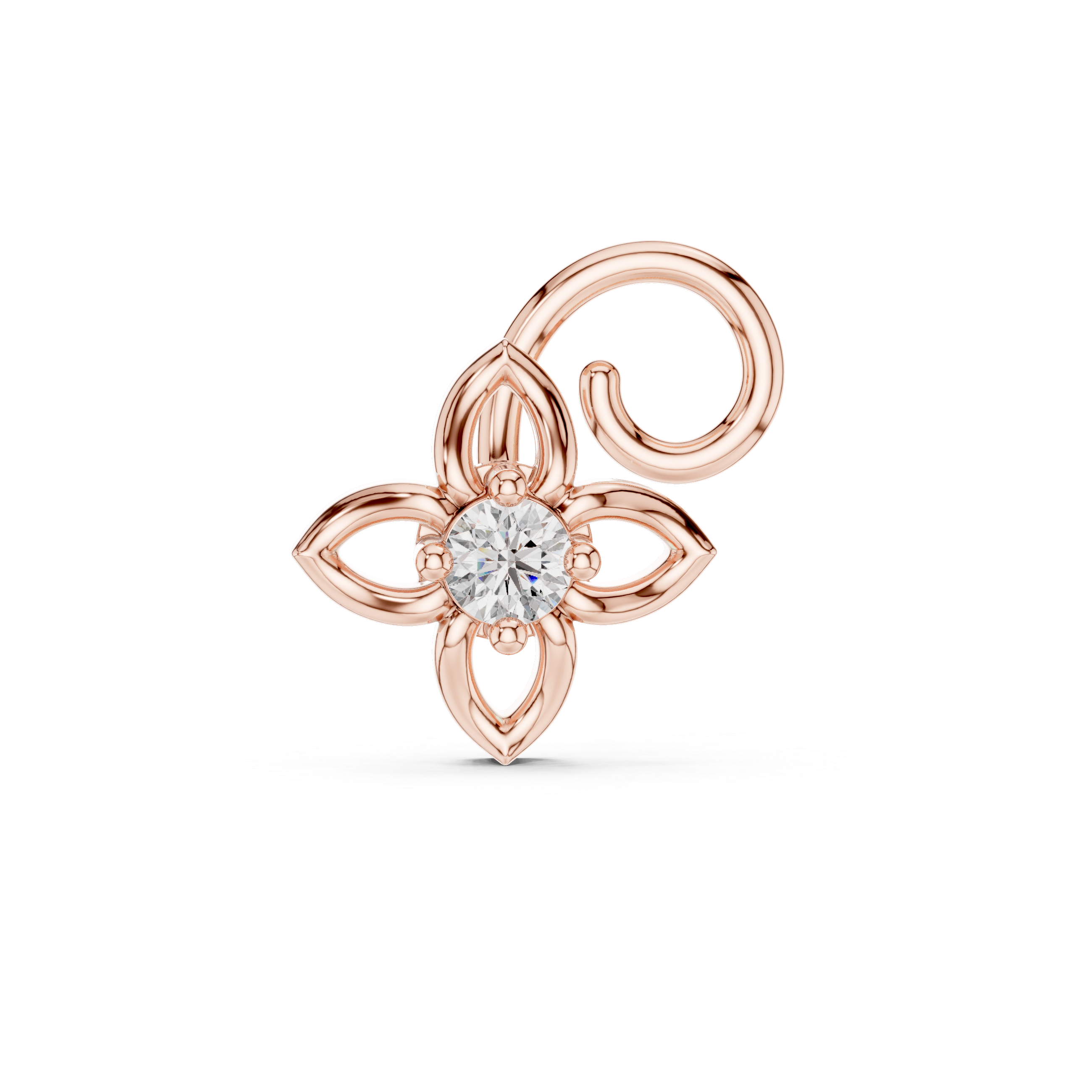Exquisite Round Diamond Lab Grown Diamond Nosepin