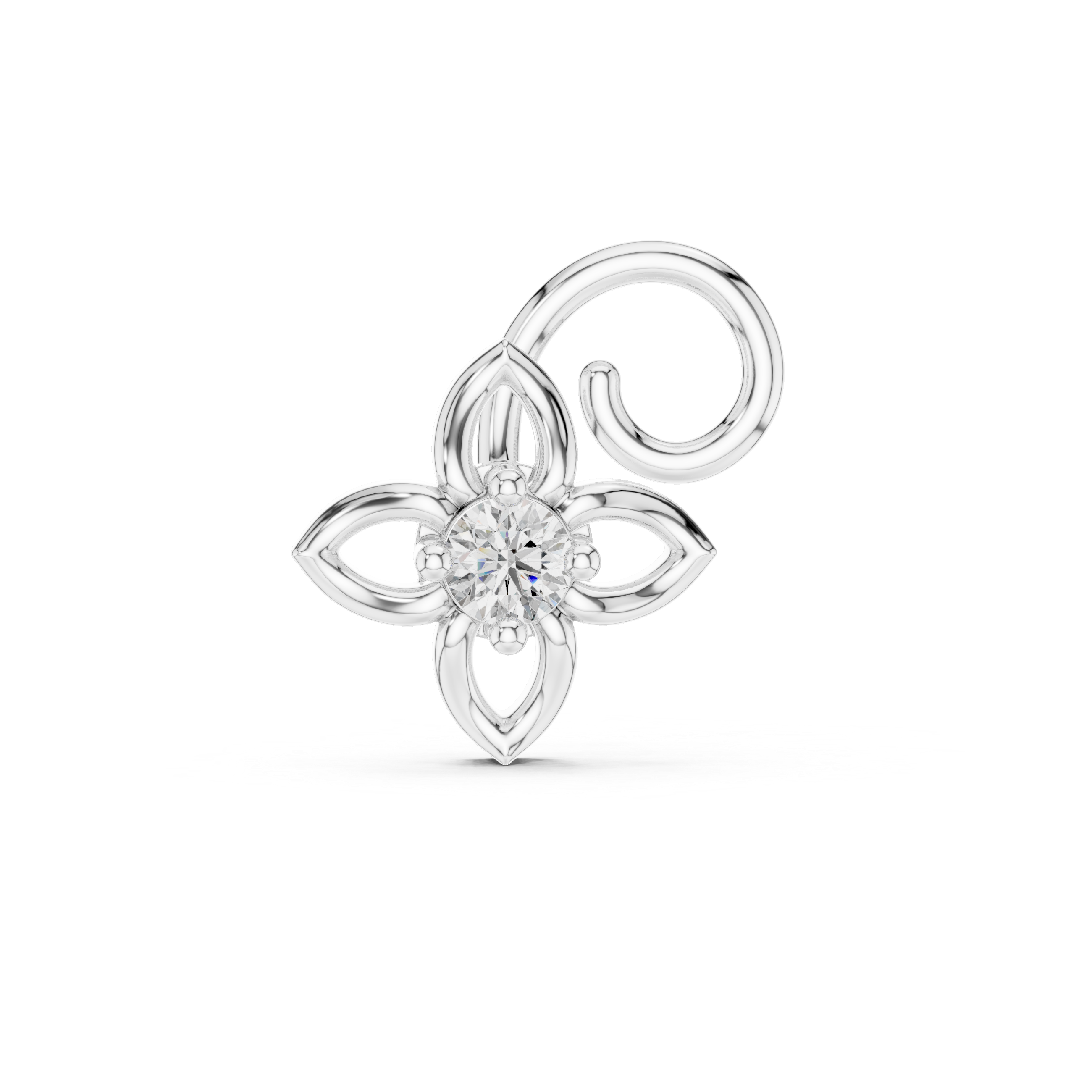 Exquisite Round Diamond Lab Grown Diamond Nosepin