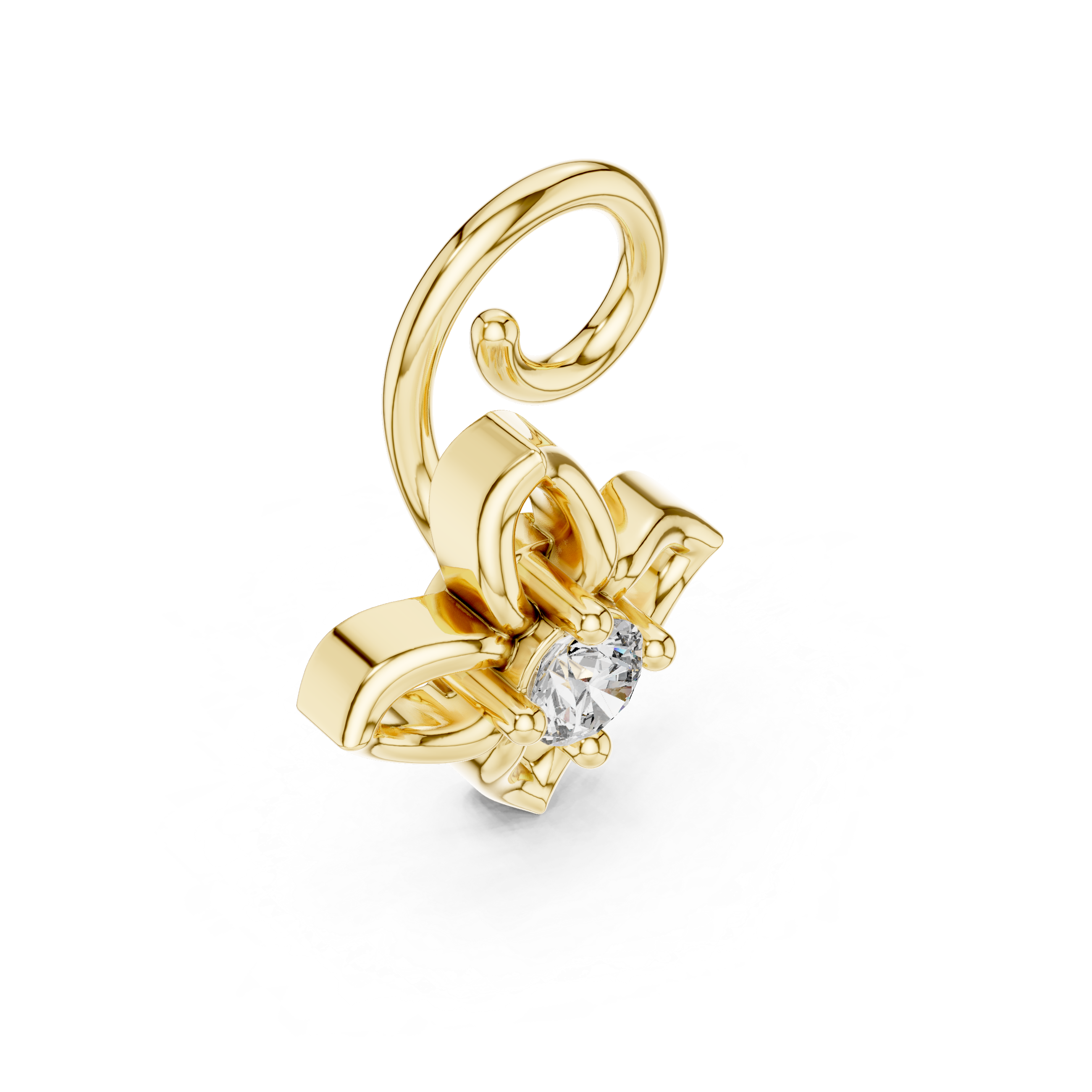 Exquisite Round Diamond Lab Grown Diamond Nosepin