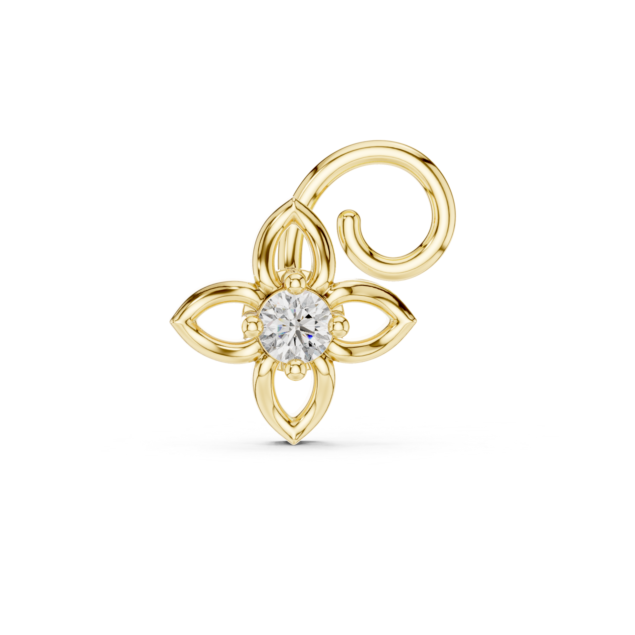 Exquisite Round Diamond Lab Grown Diamond Nosepin